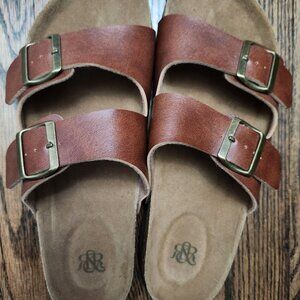 REALLY NICE "BIRKENSTOCK" TYPE, BROWN SANDALS FROM KOHL'S